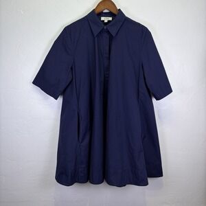 Cos A-Line Woman's Shirt Dress Size Eu 36 US 6 Navy Blue Minimalist Lagenlook